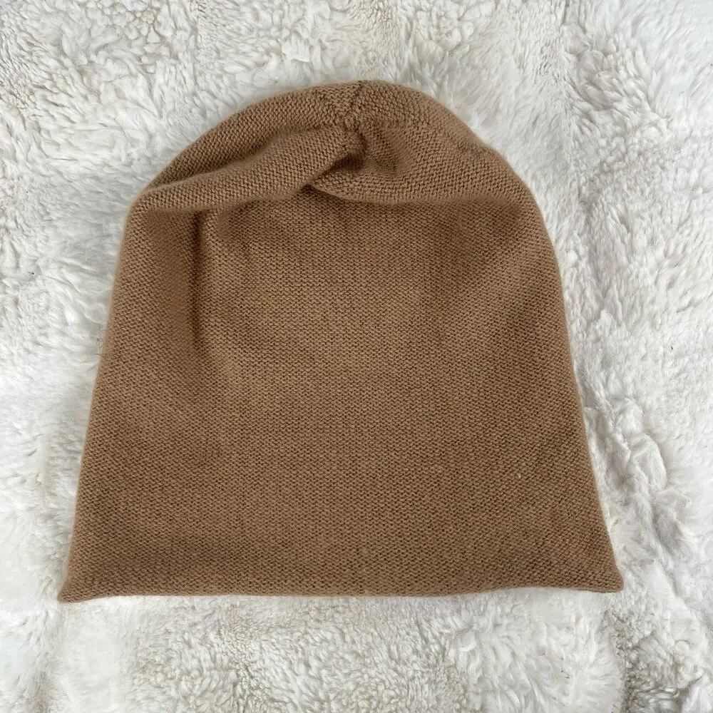 Polo Ralph Lauren Rolled Hem Wool Cashmere Beanie Hat Womens Knit Headwear